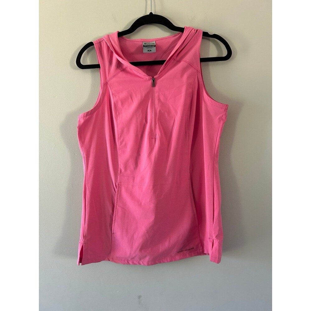Columbia omnishade womens hooded sleeveless shirt sun protection pink Small